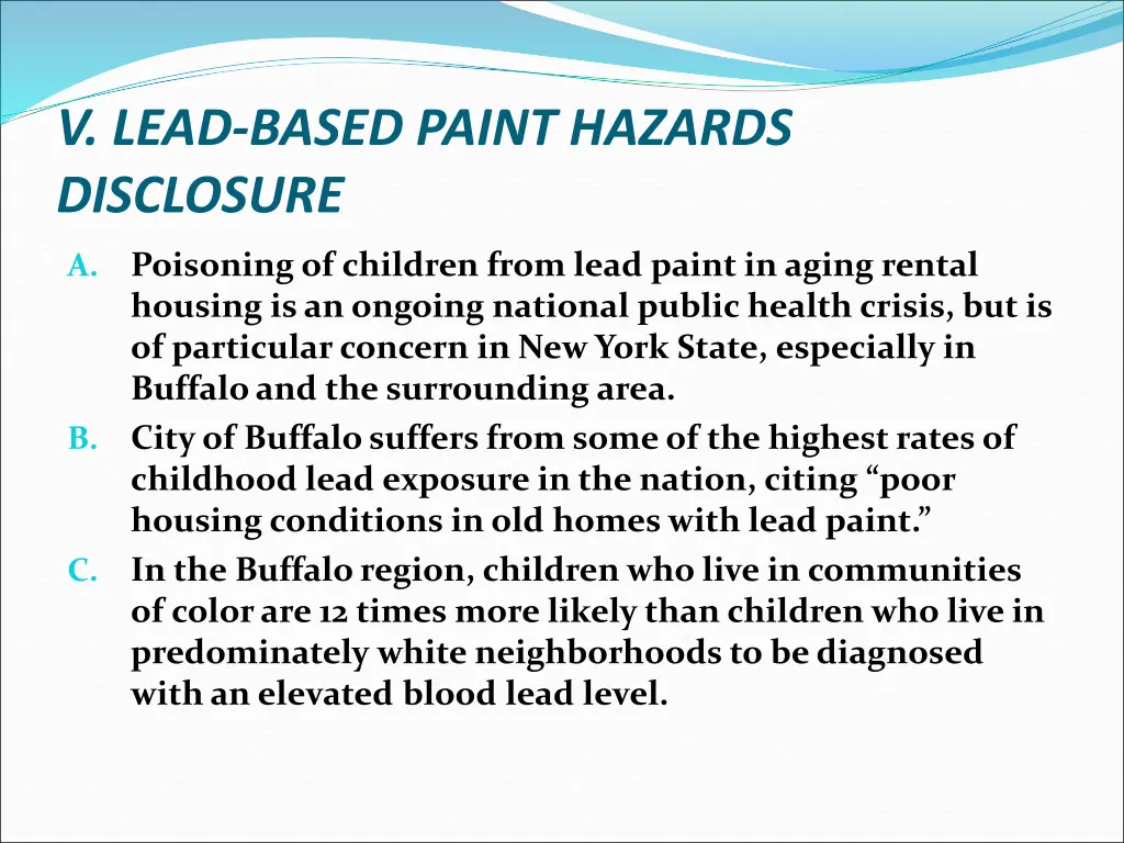 v lead based paint hazards disclosure