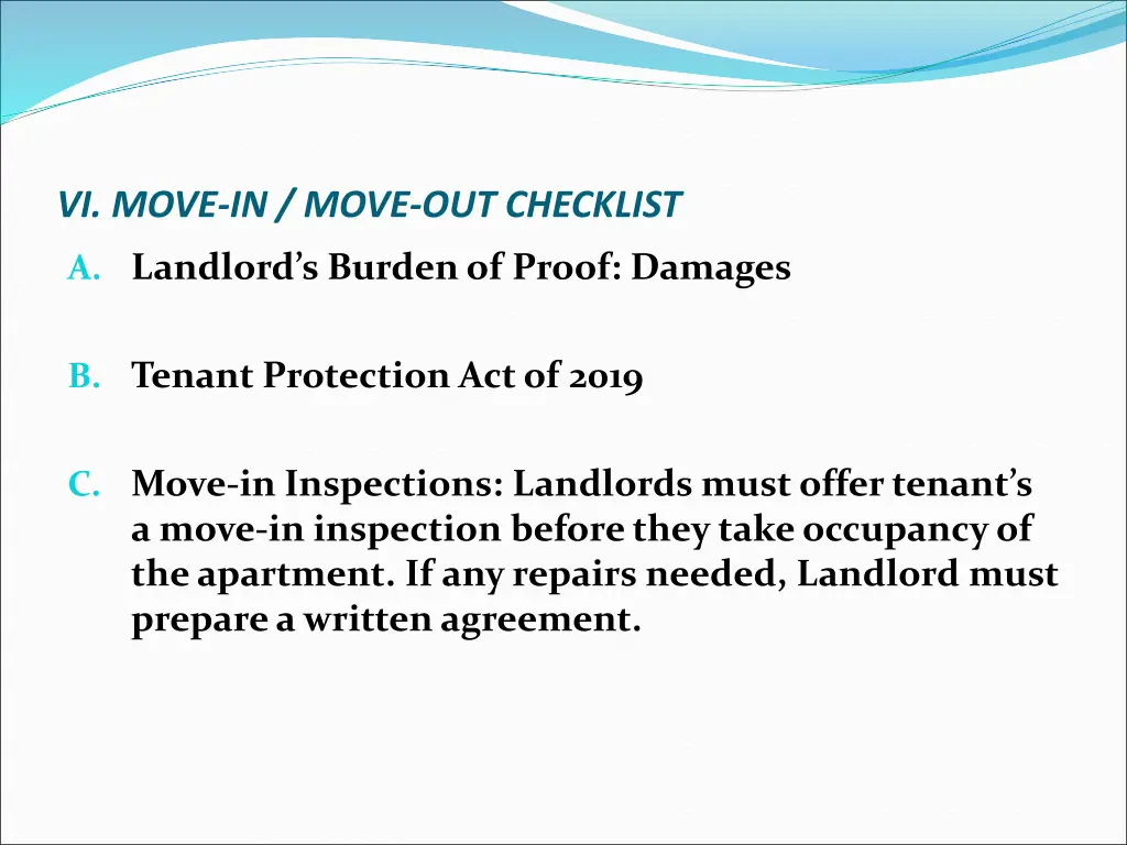 vi move in move out checklist
