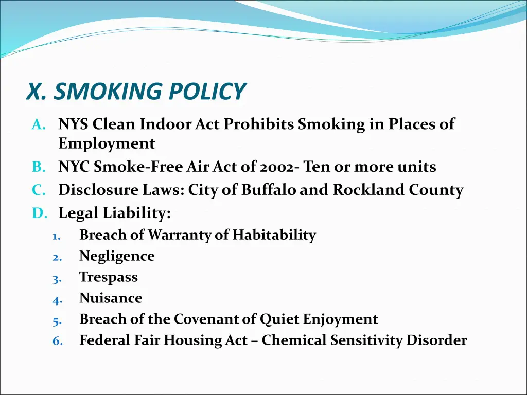 x smoking policy