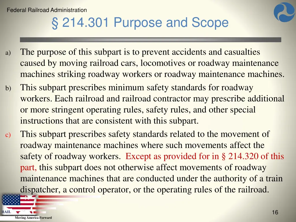federal railroad administration 14