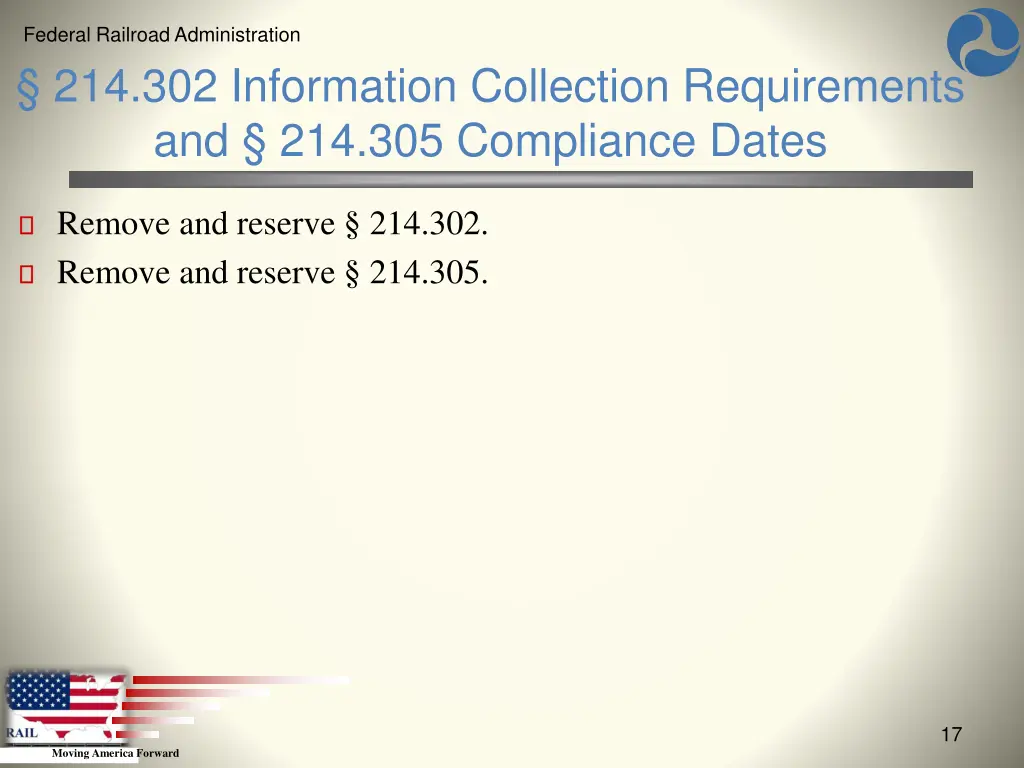 federal railroad administration 15
