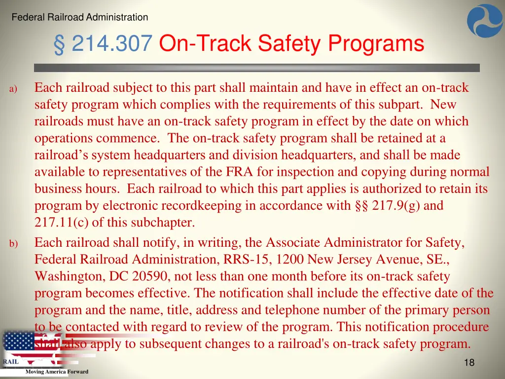 federal railroad administration 16