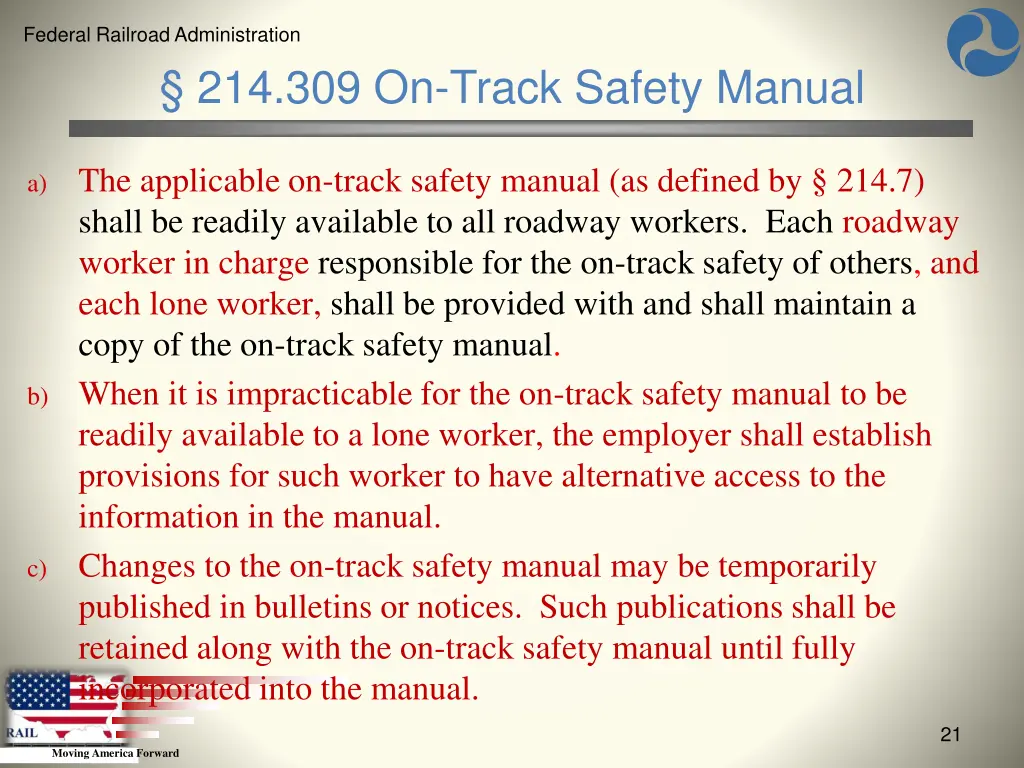 federal railroad administration 19