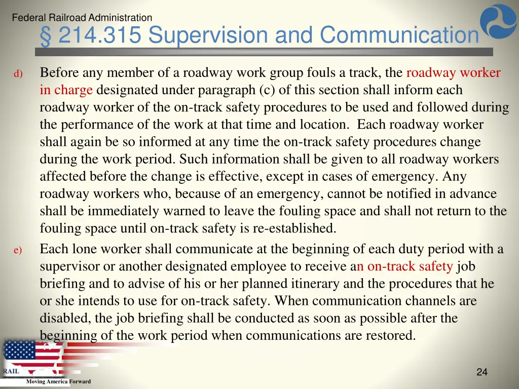 federal railroad administration 22