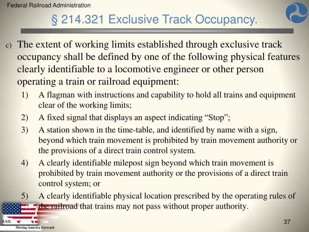 federal railroad administration 35