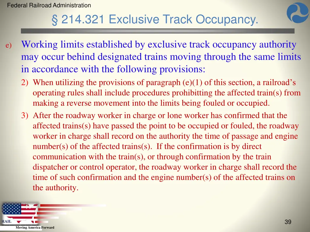 federal railroad administration 37