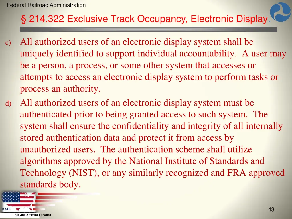federal railroad administration 41