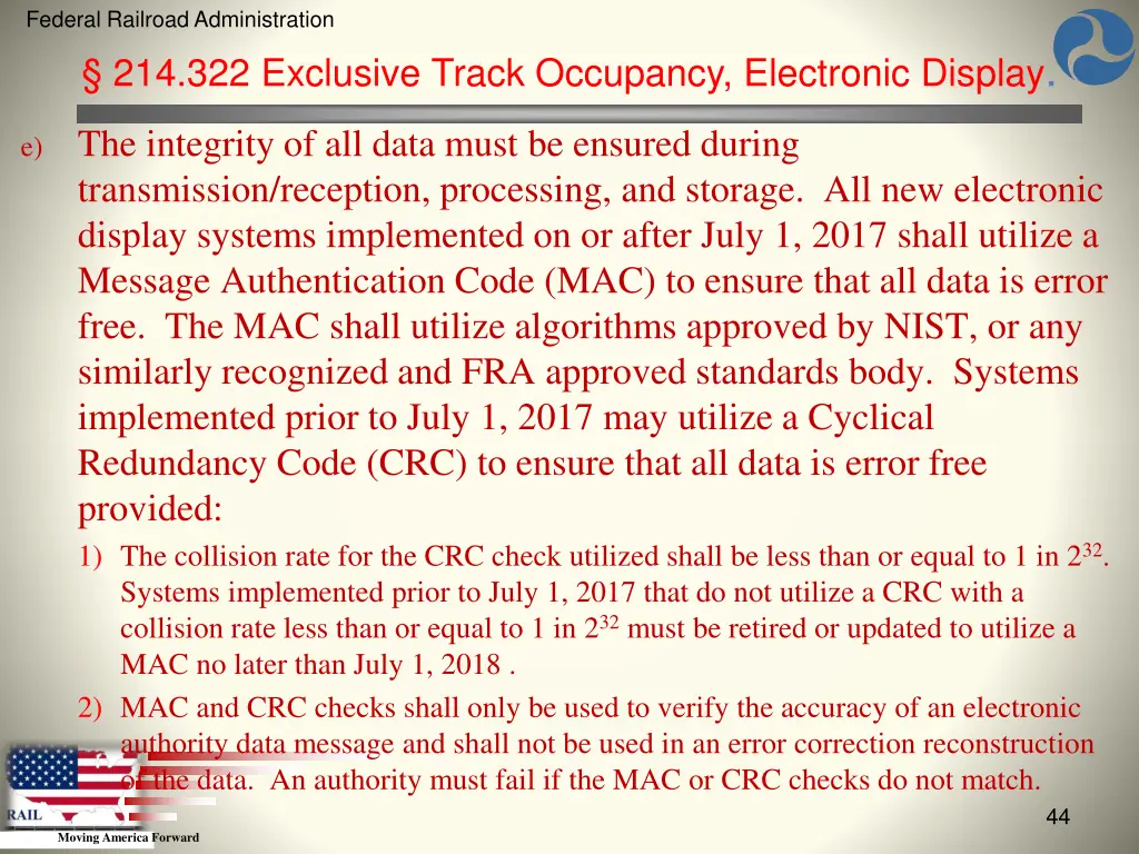 federal railroad administration 42