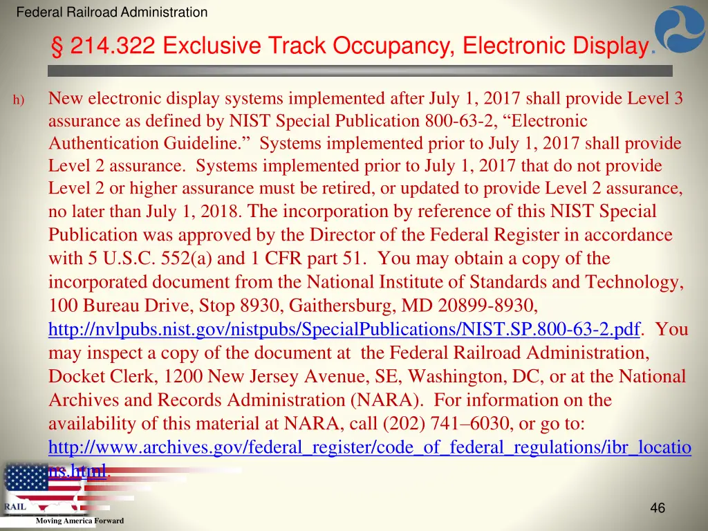 federal railroad administration 44