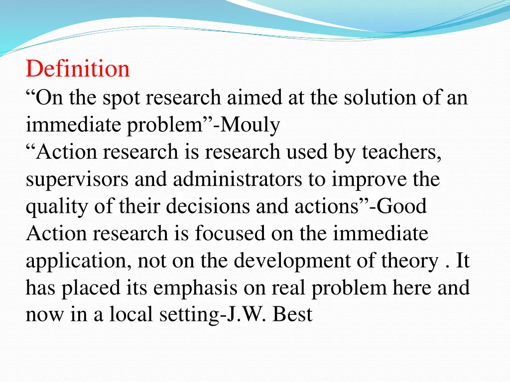 definition on the spot research aimed