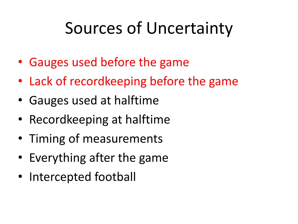 sources of uncertainty 2