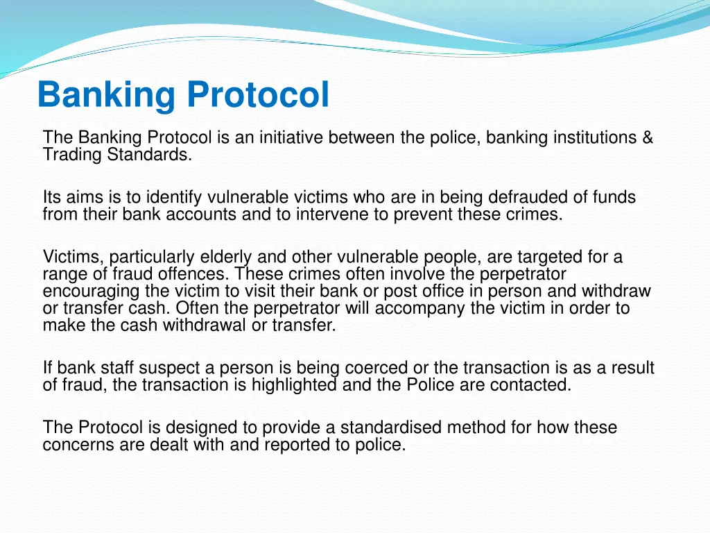 banking protocol