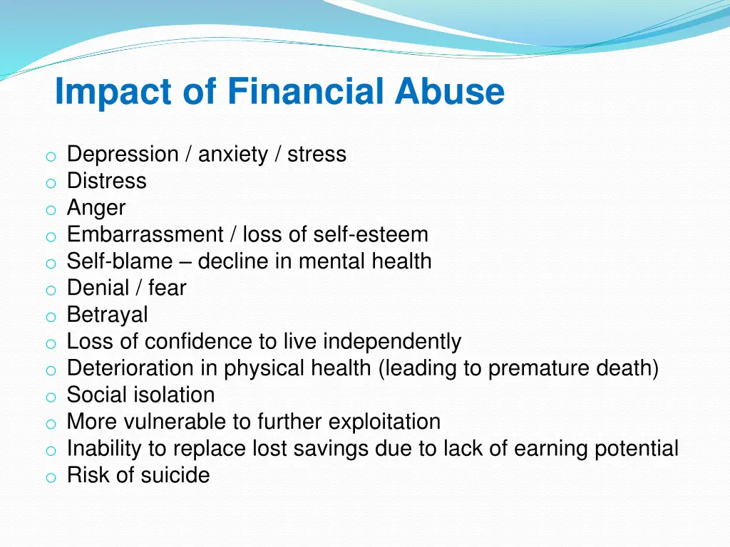 impact of financial abuse
