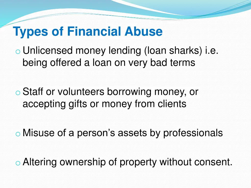 types of financial abuse 1