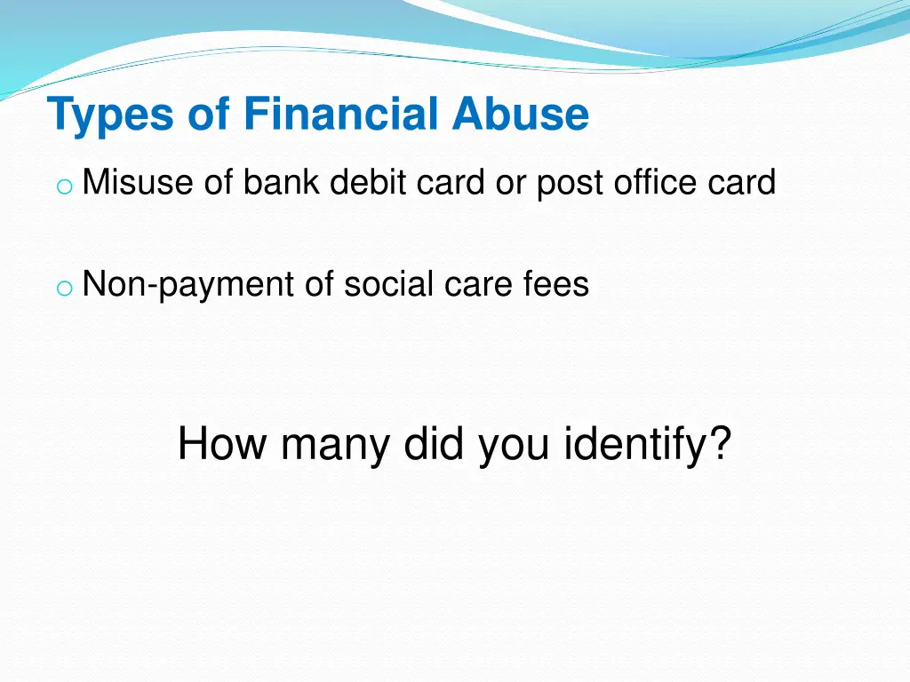 types of financial abuse 2