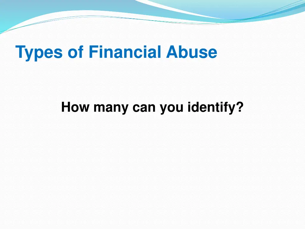 types of financial abuse
