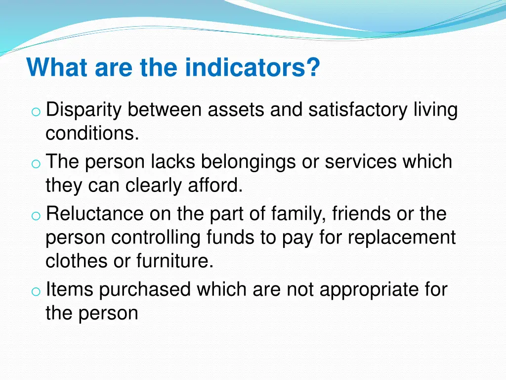 what are the indicators 1