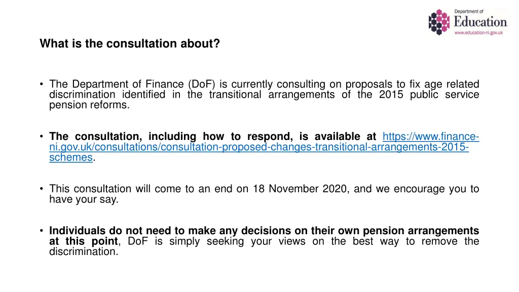 what is the consultation about