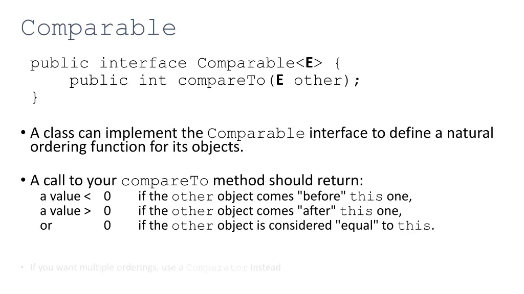 comparable