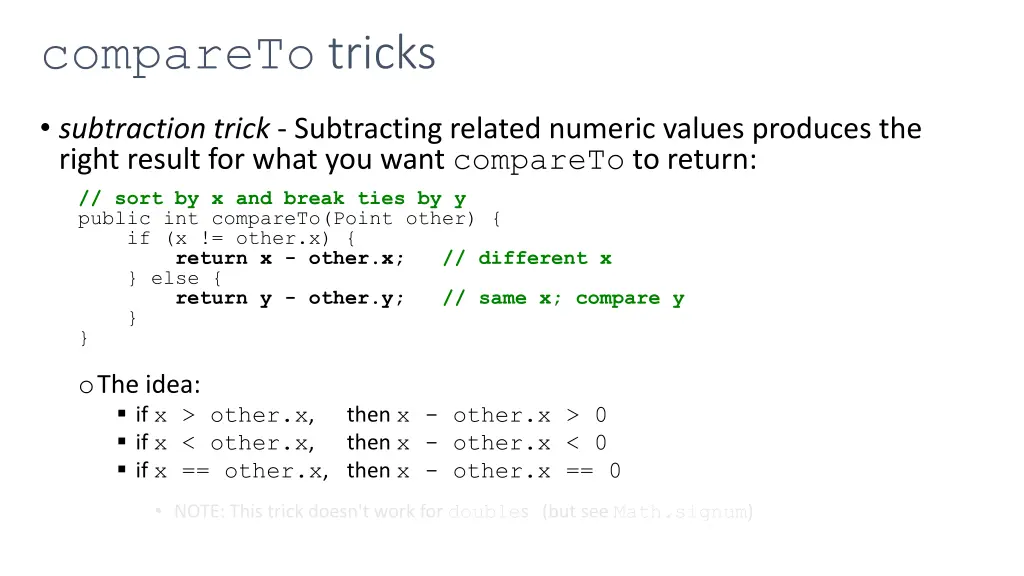 compareto tricks