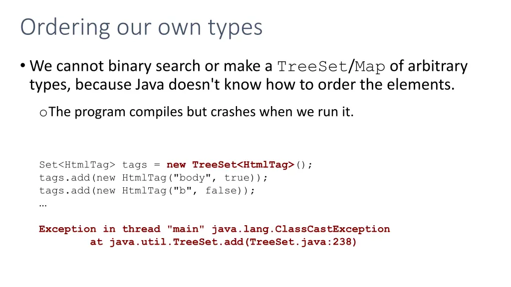 ordering our own types