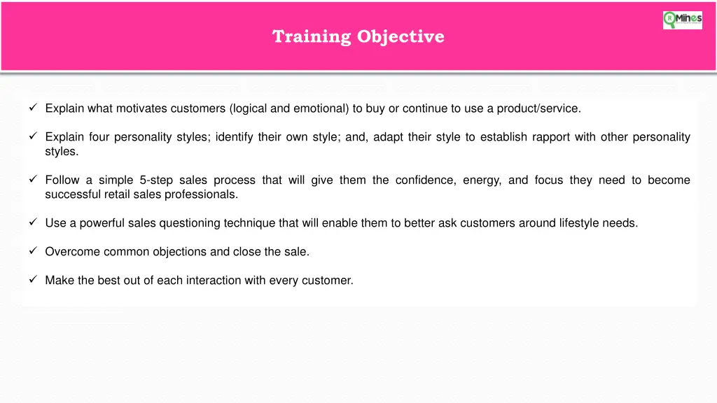 training objective