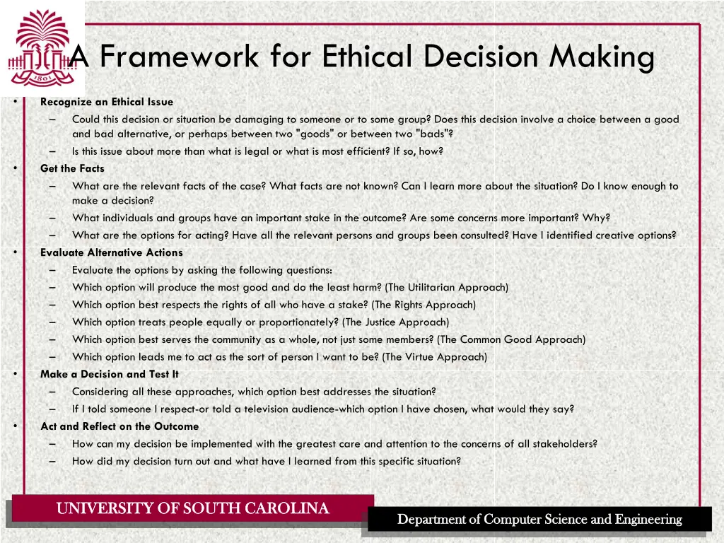 a framework for ethical decision making 1