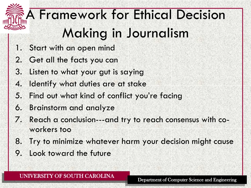 a framework for ethical decision making
