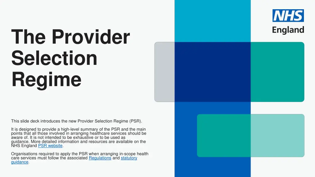 the provider selection regime