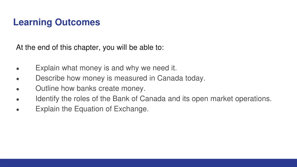 learning outcomes