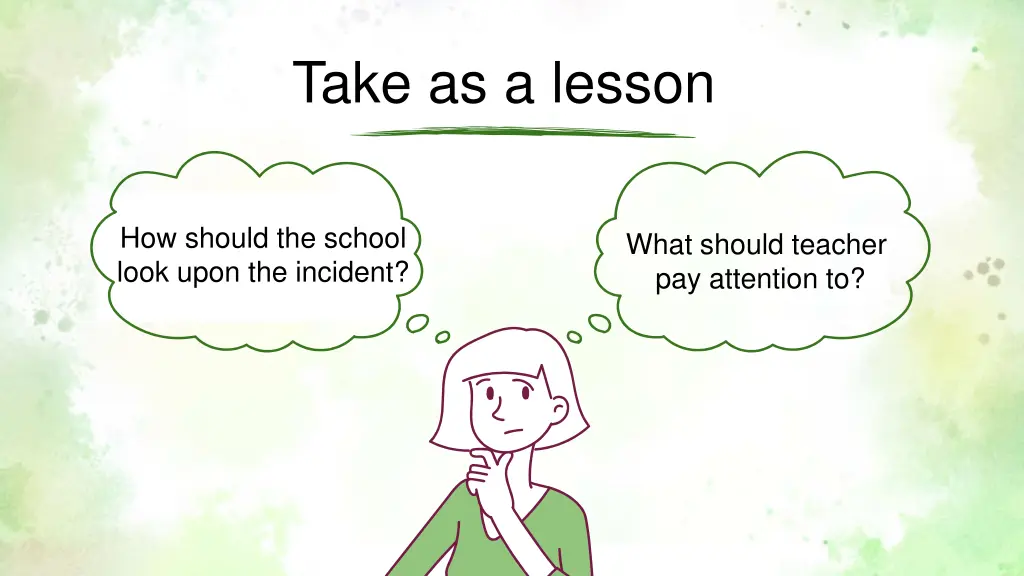 take as a lesson