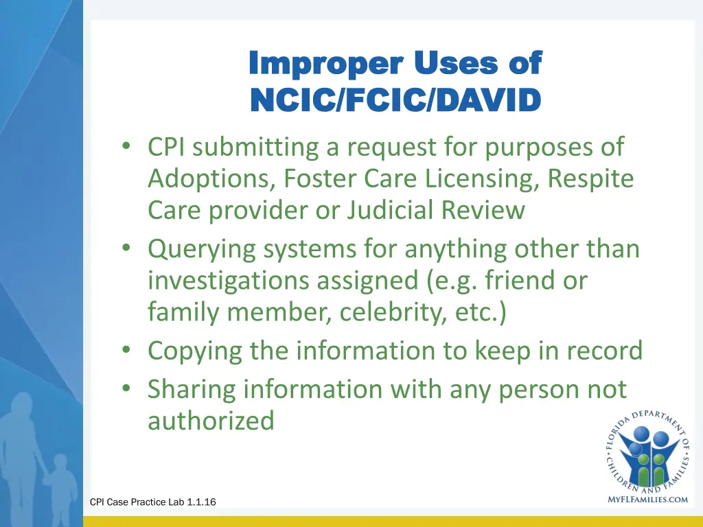 improper uses of improper uses of ncic fcic david