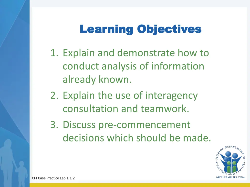 learning objectives learning objectives