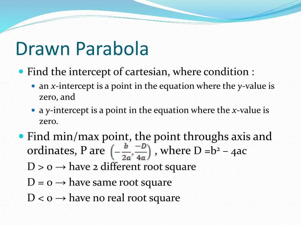 drawn parabola
