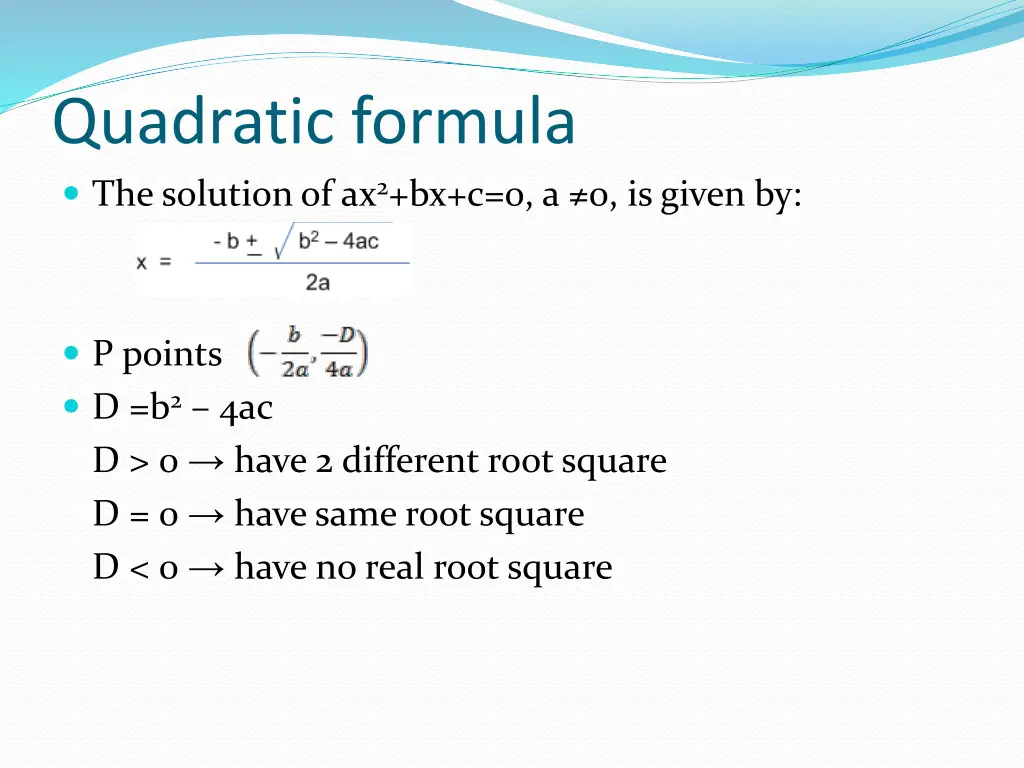 quadratic formula