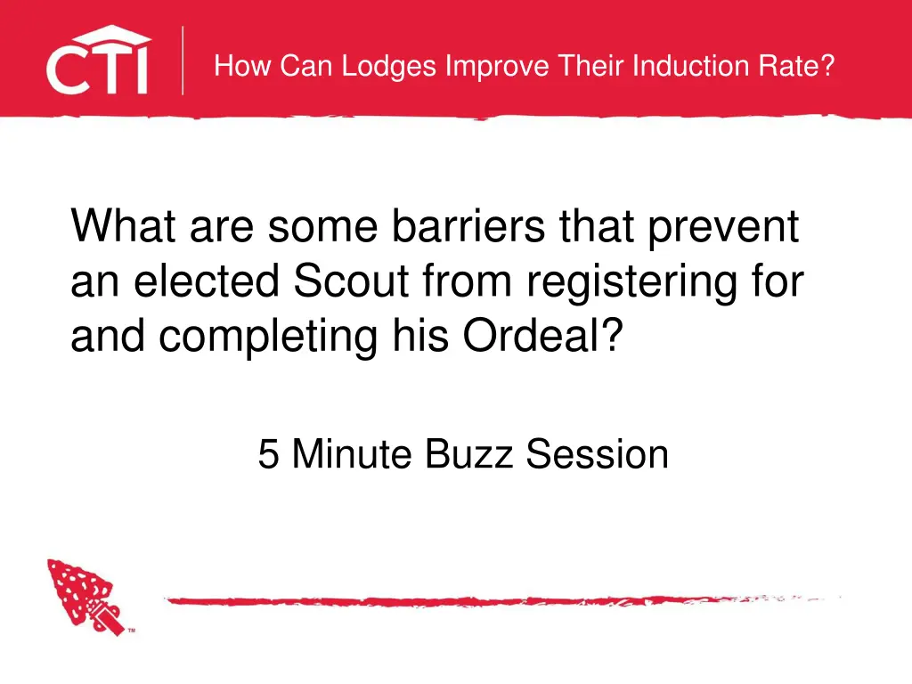 how can lodges improve their induction rate