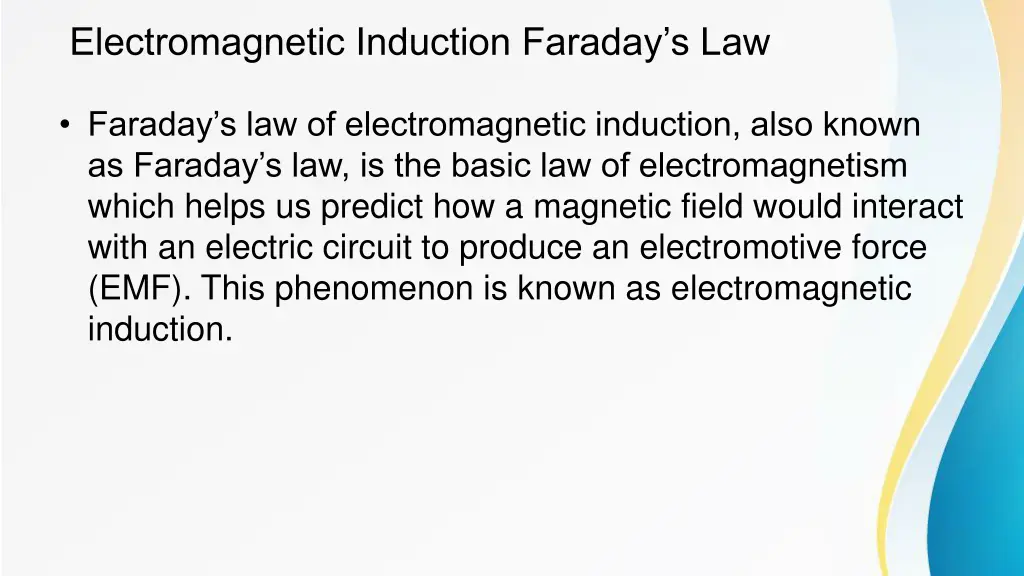 electromagnetic induction faraday s law