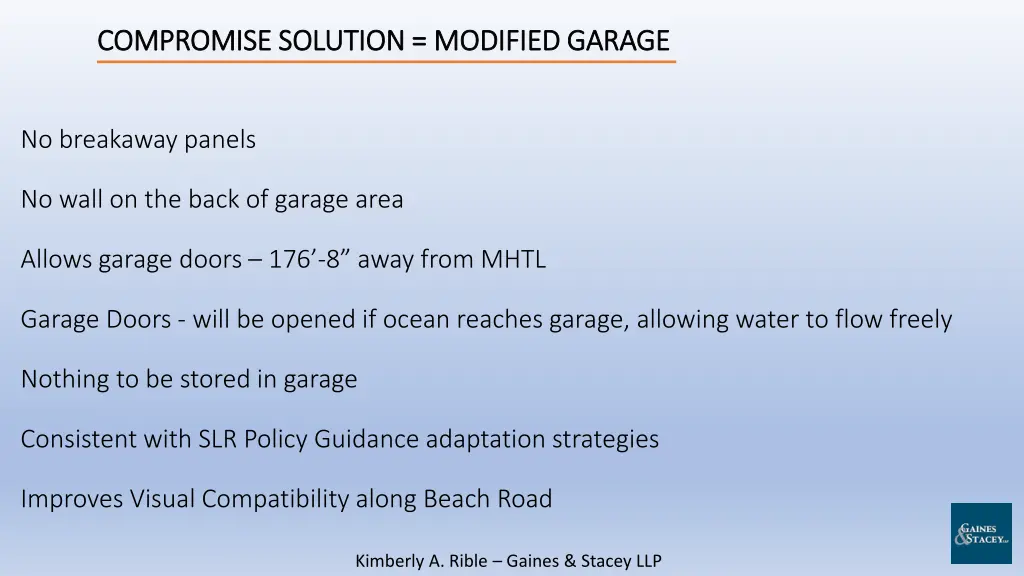 compromise solution modified garage compromise