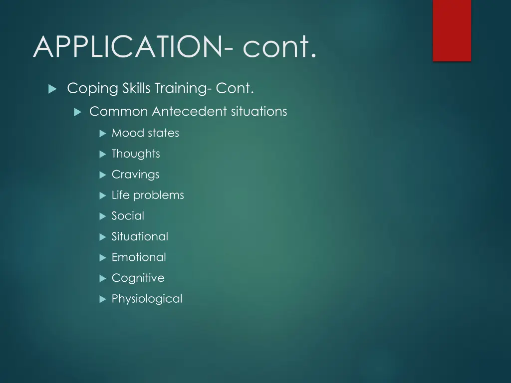 application cont