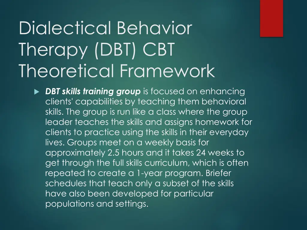 dialectical behavior therapy dbt cbt theoretical