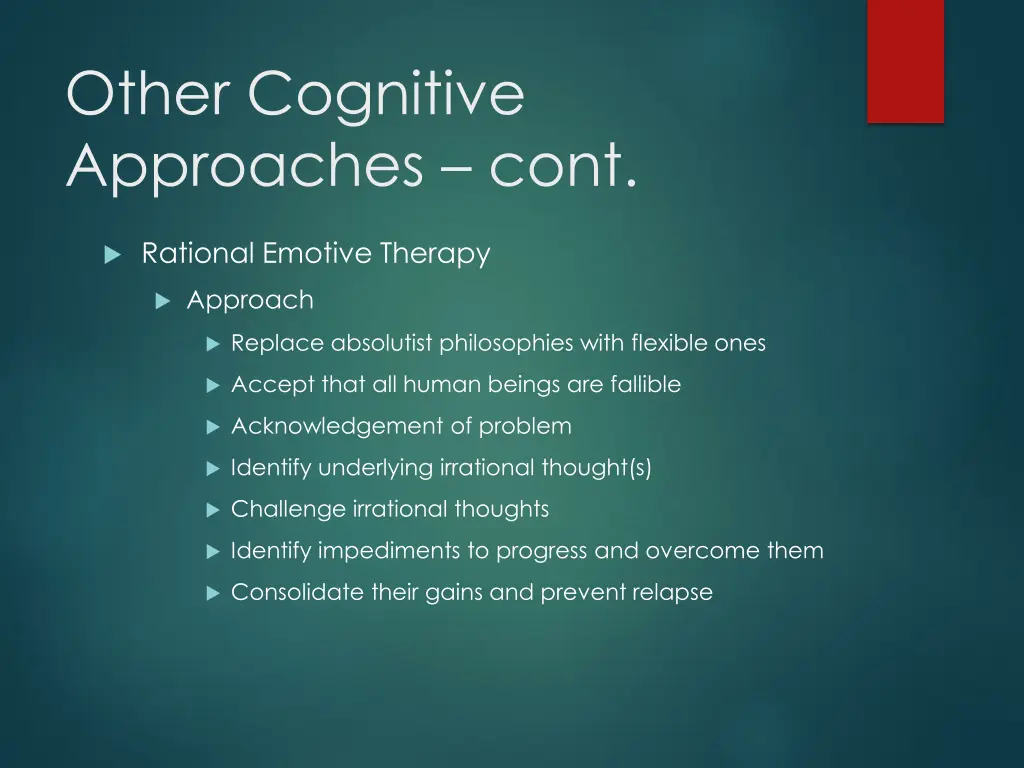 other cognitive approaches cont 1