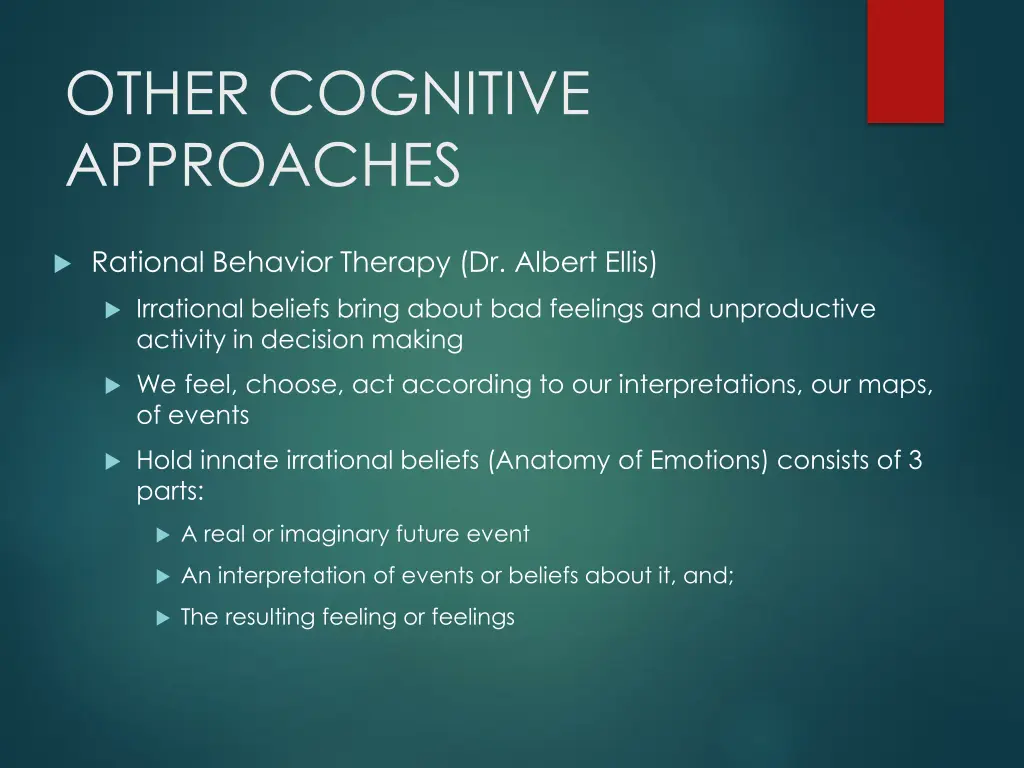 other cognitive approaches