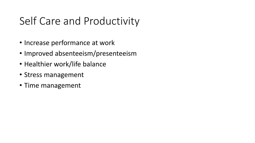 self care and productivity