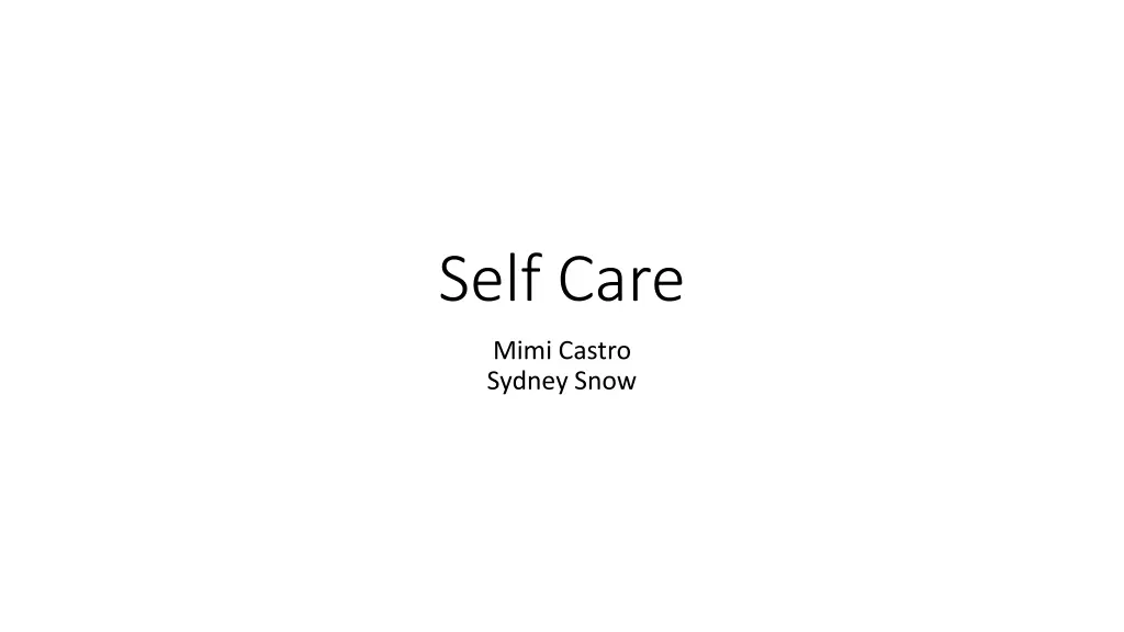 self care
