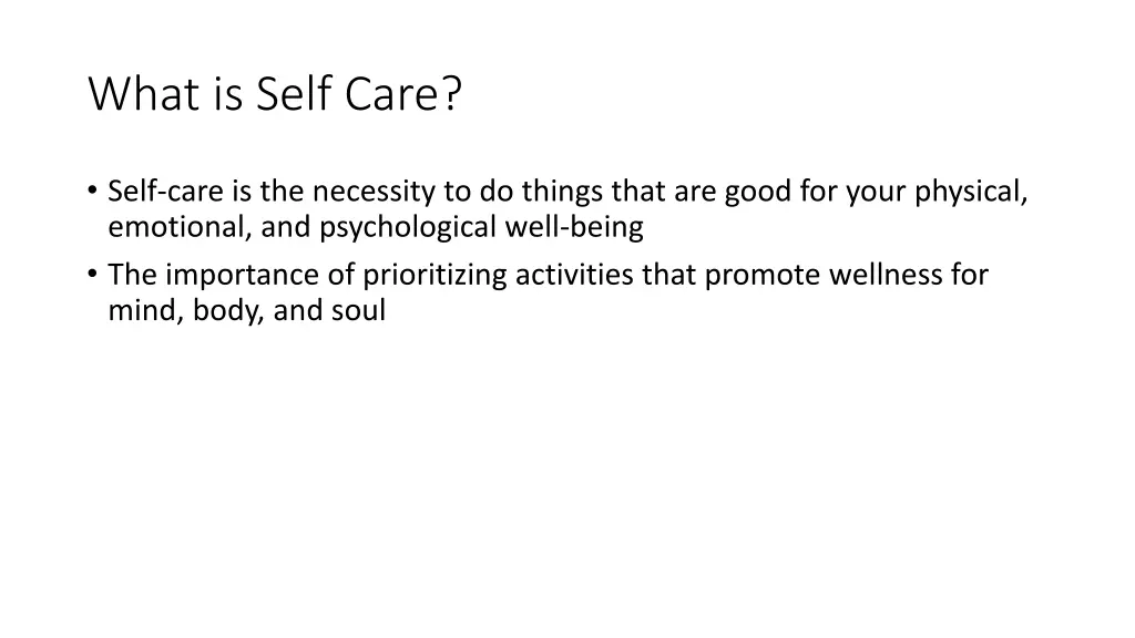 what is self care