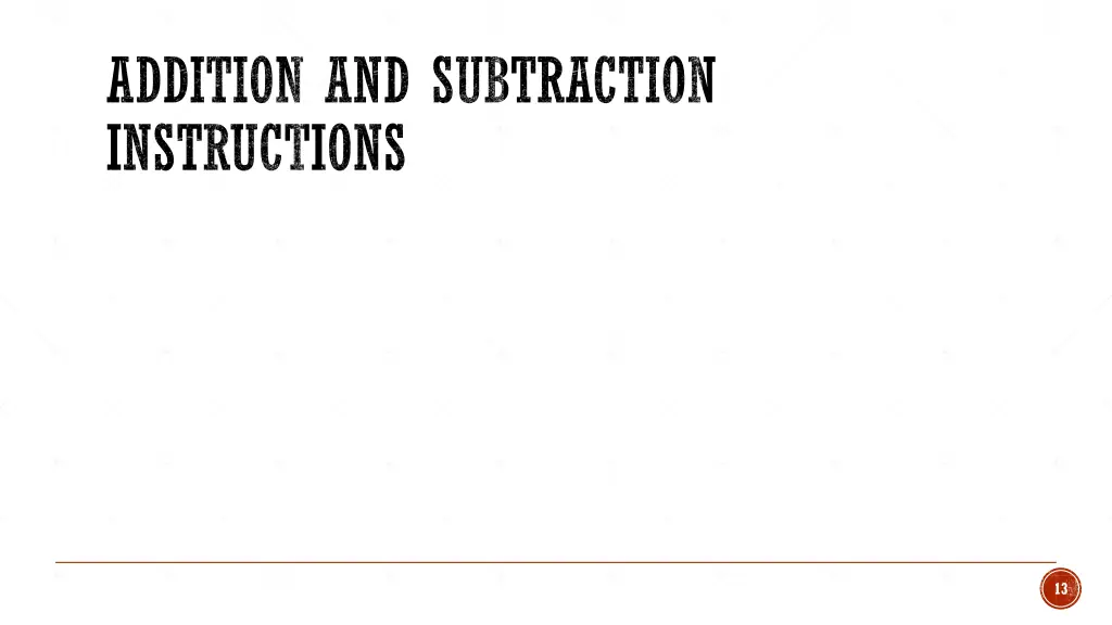 addition and subtraction instructions
