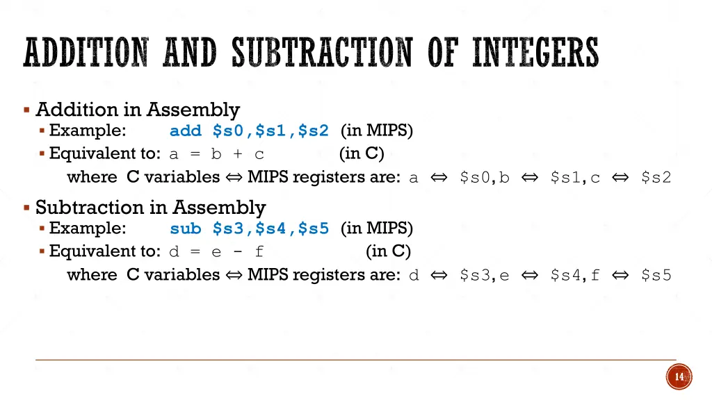 addition and subtraction of integers