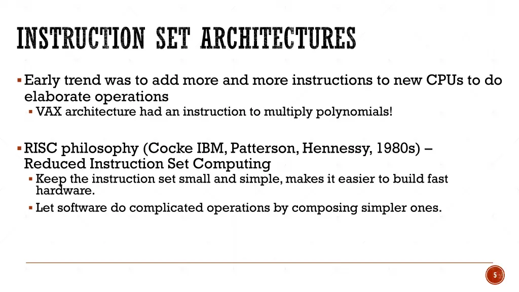 instruction set architectures