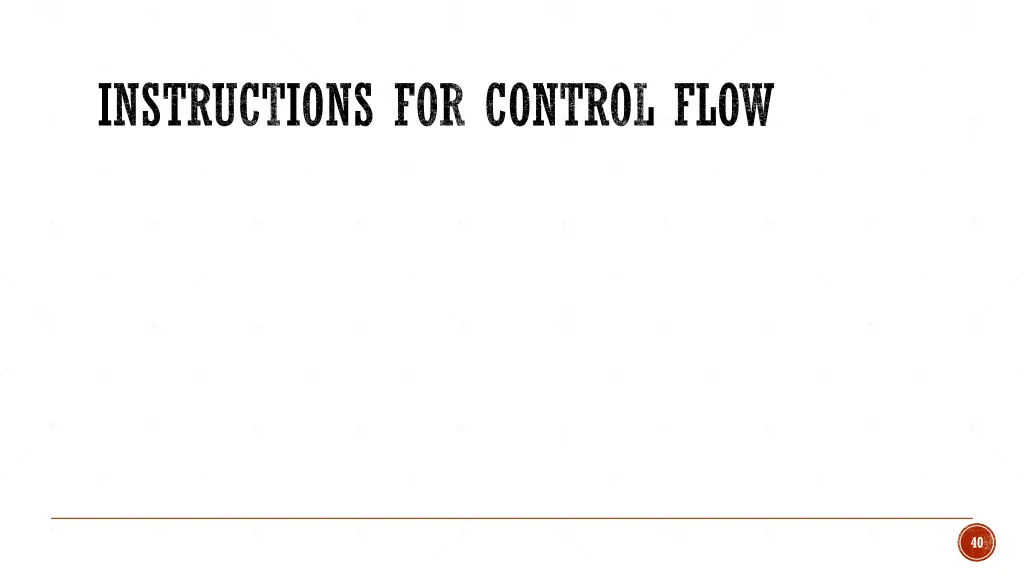 instructions for control flow