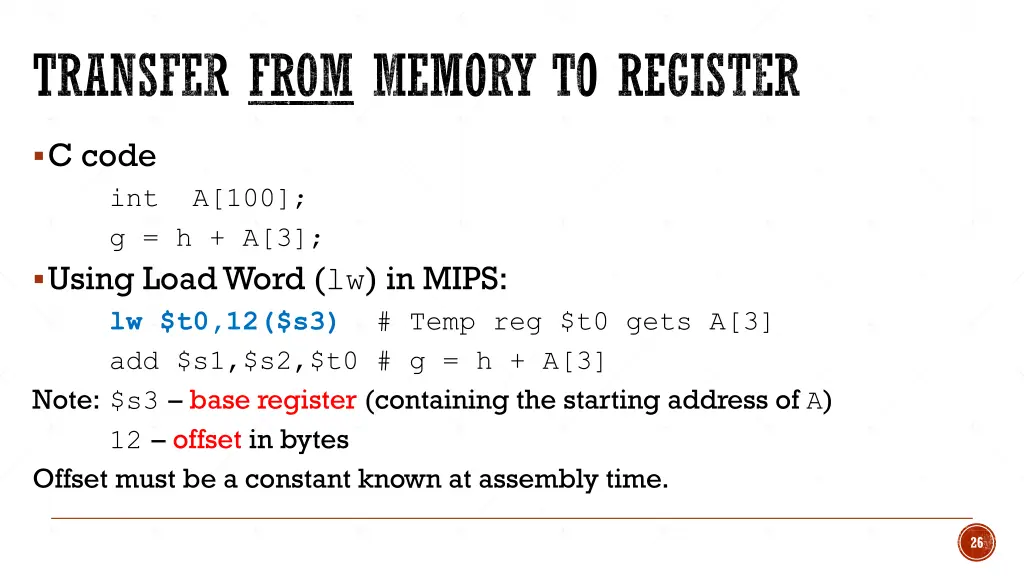 transfer from memory to register